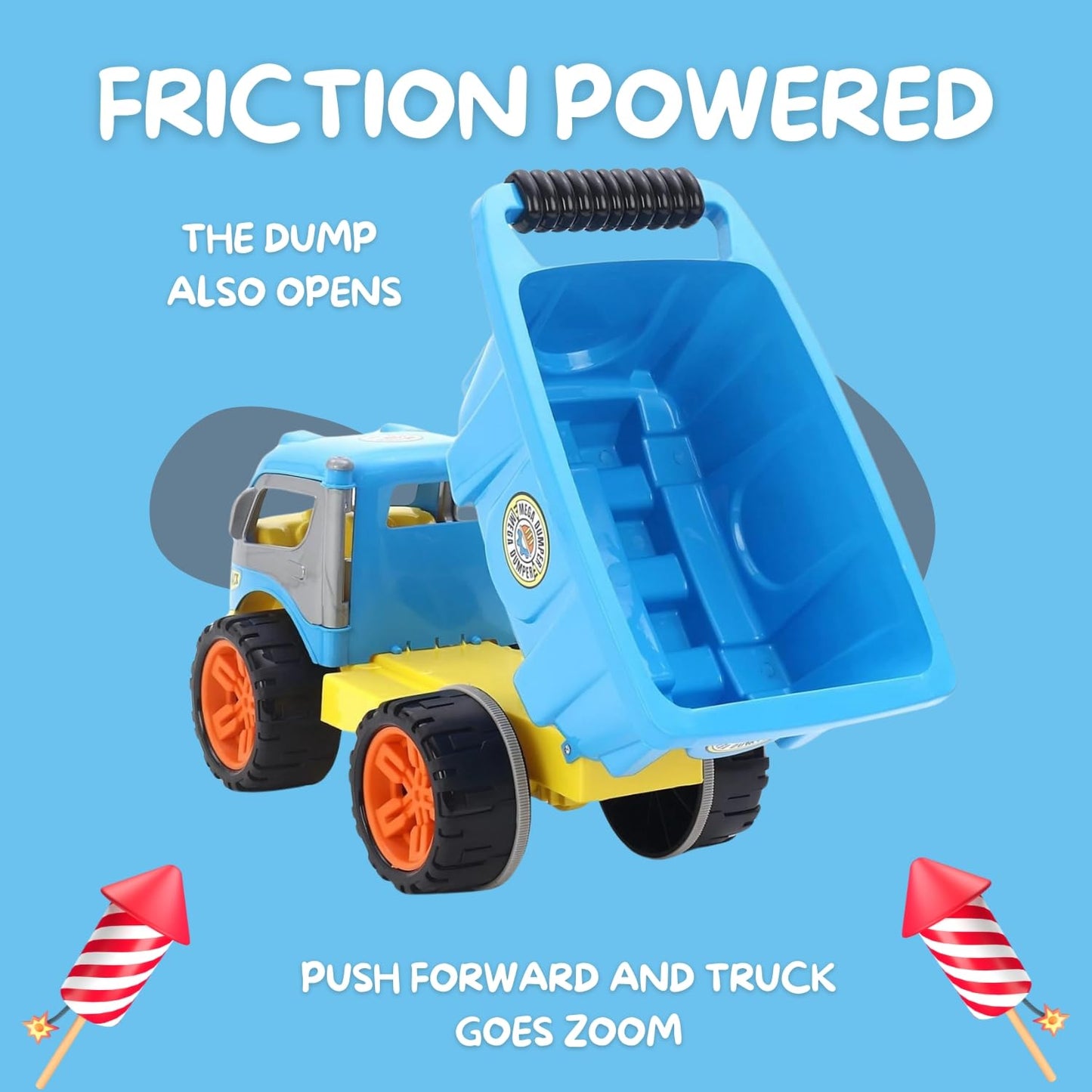 Jumbo Dumper Truck Toy With Openable Doors & Dump for Toddlers | Big Size Vehicle Toy for Kids | BLUE