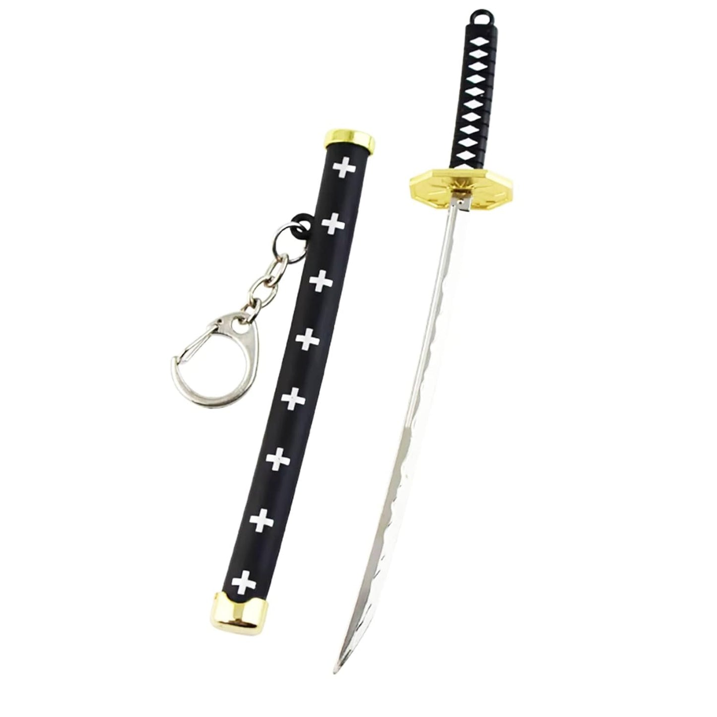 Katana Black 15cm Mini ONE Piece Anime Zoro Mini Katana Sheathed Alloy, Collectible Toy Model, Anime Merchandise - 6inchcha (6inKatana_KT2)