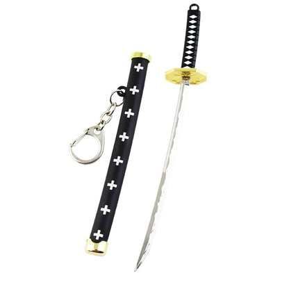 Katana Black 15cm Mini ONE Piece Anime Zoro Mini Katana Sheathed Alloy, Collectible Toy Model, Anime Merchandise - 6inchcha (6inKatana_KT2)