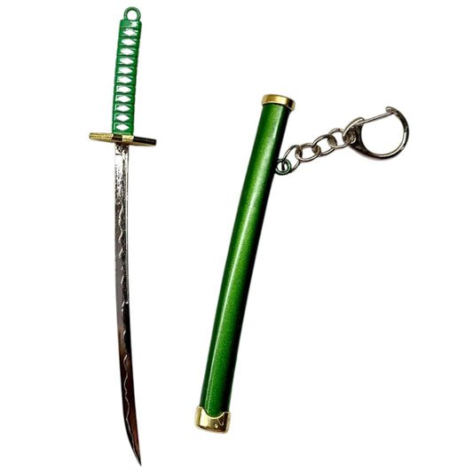 Katana Green 15cm Mini ONE Piece Anime Zoro Mini Katana Sheathed Alloy, Collectible Toy Model, Anime Merchandise - 6inchcha (6inKatana_Z3)