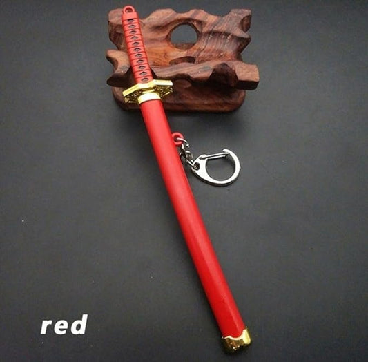 Katana Red Demon Slayer Kata Na with Scabbard Collectable Anime Toy Bike Keychain