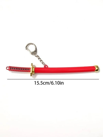 Katana Red Demon Slayer Kata Na with Scabbard Collectable Anime Toy Bike Keychain