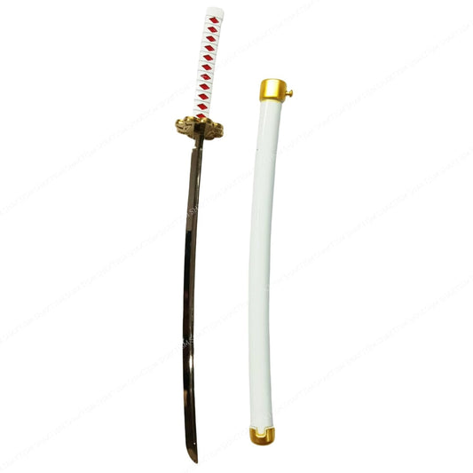 White Katana 26 cm Mini ONE Piece Anime Zoro Mini Katana, 26 cm, Sheathed Alloy, Collectible Toy Model, Anime Merchandise Mulitcolour Hand (Misturi Kanroji Katana_Lock)