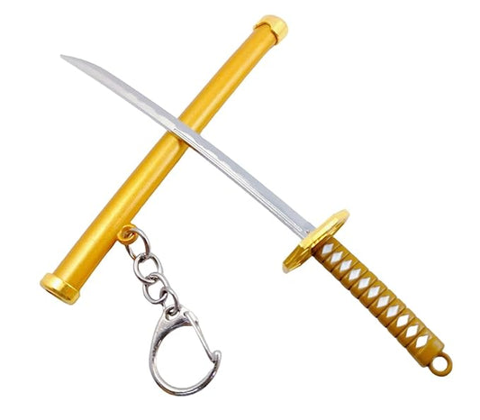 Yellow Katana with Scabbard Collectable Anime Toy Bike Keychain