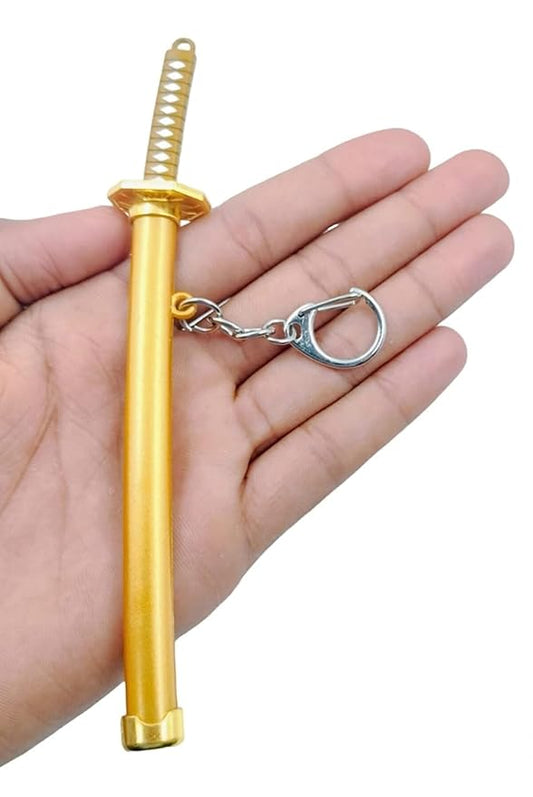 Yellow Katana with Scabbard Collectable Anime Toy Bike Keychain