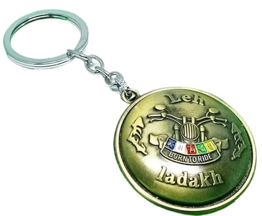 Urban 11 Leh Ladakh Born 2 Ride 3D Motorcycle Keychain – Antique Bronze Rotating Metal Spinner