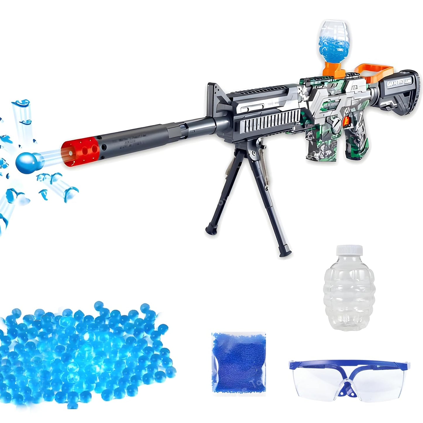M416 Gel Blaster Gun Toy – 103 CM Automatic Water Beads Blaster with Battery & Safety Glasses