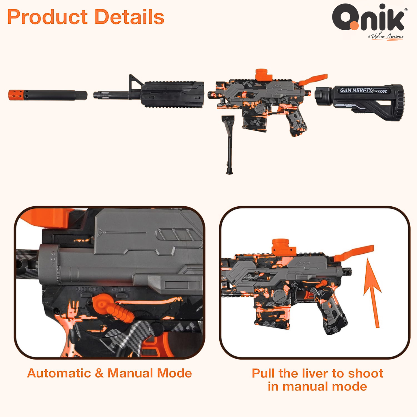M416 Gel Blaster Gun Toy – 103 CM Automatic Water Beads Blaster with Battery & Safety Glasses