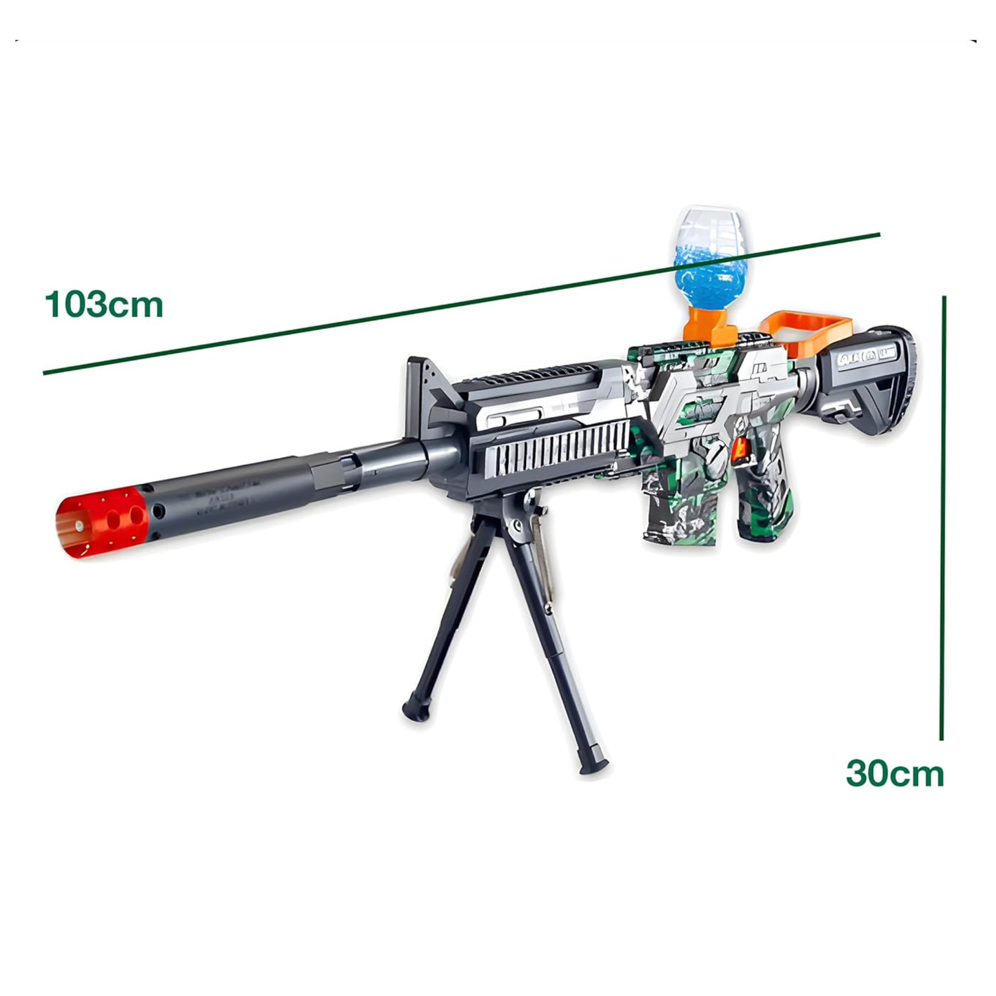 M416 Gel Blaster Gun Toy – 103 CM Automatic Water Beads Blaster with Battery & Safety Glasses