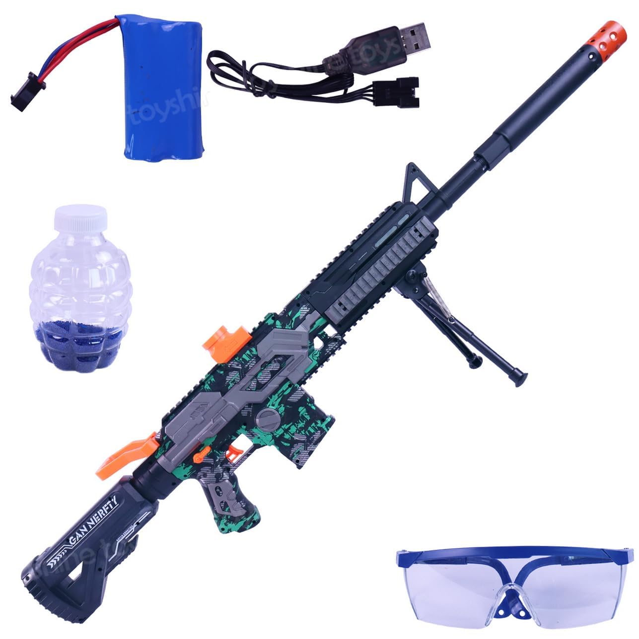 M416 Gel Blaster Gun Toy – 103 CM Automatic Water Beads Blaster with Battery & Safety Glasses