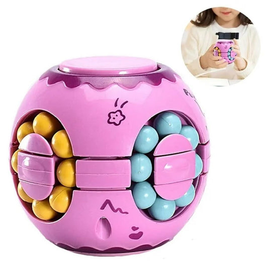 2-in-1 Rotating Magic Bean Cube – 3D Puzzle & Fidget Toy (Assorted Colors)