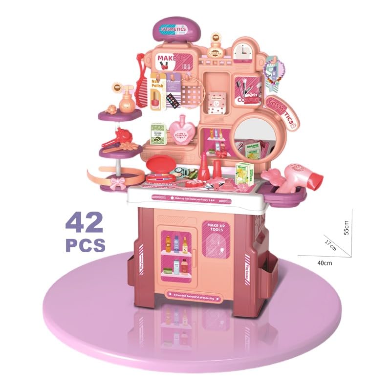 42 PCS Pretend Vanity Table Set – Makeup & Beauty Salon Toy for Girls