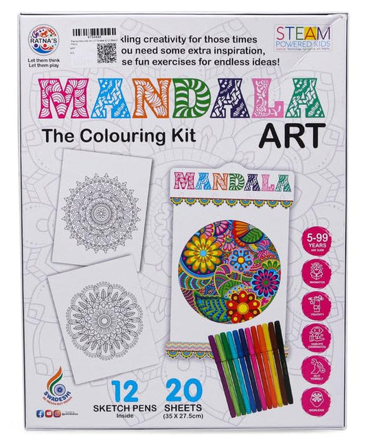 Mandala Art Colouring Kit - Multicolour