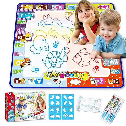 2-in-1 Doodle Water Drawing Mat for Kids 3+ Years – No-Mess Reusable Magic Coloring & Educational Painting Toy for Toddlers.