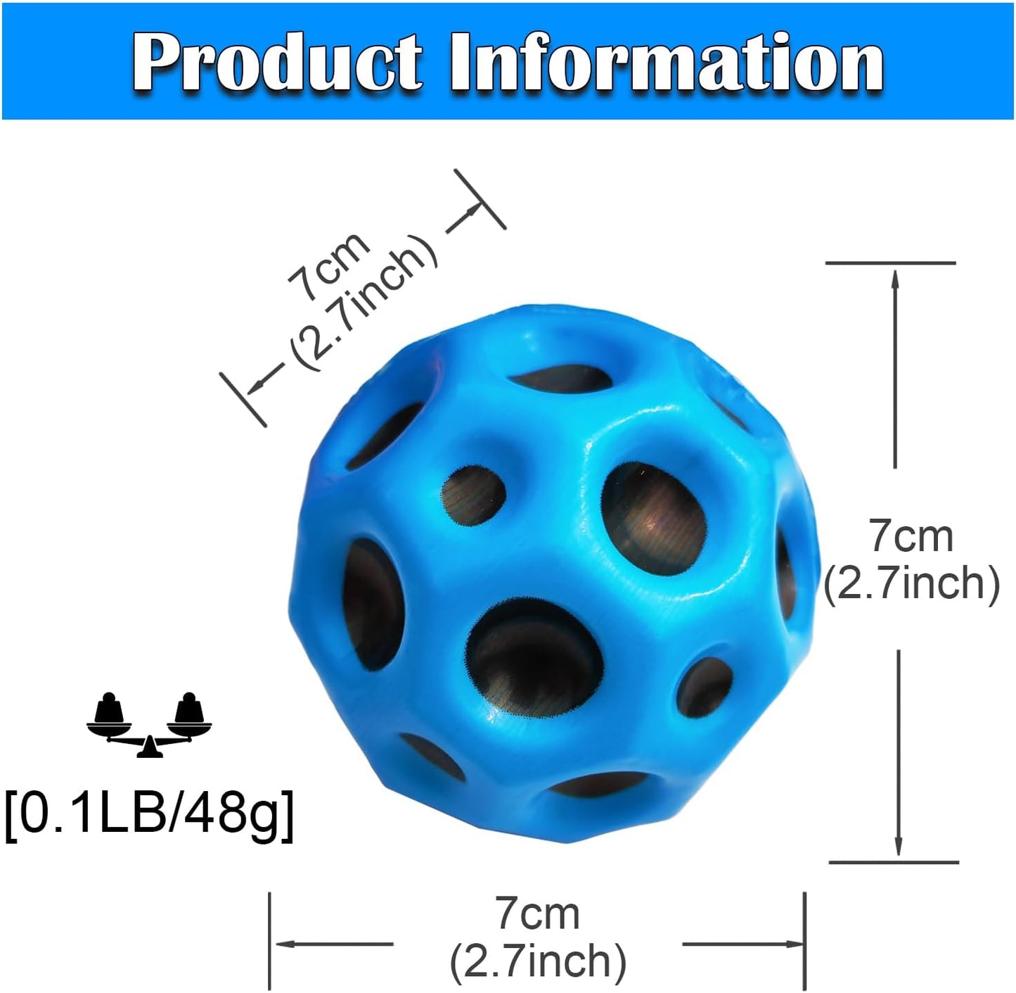 Super Bouncy Rubber Moon Ball – Soft Foam, Multicolor