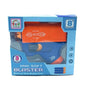 Mini Soft Blaster Toy Gun with 3 Foam Bullets, Manual Operation, Safe Long Range Shooting, Blue-Orange.