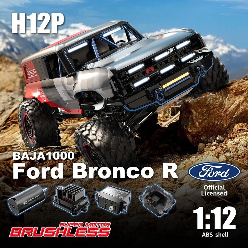 MJX Hyper Go H12P 1/12 Ford Licensed RC Crawler – Bronco Baja 1000 Brushless 4WD RTR |