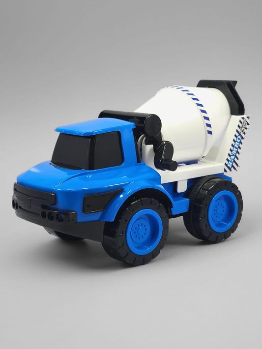 Powered Cement Mixer Truck Toy for Kids | BLUE | Sturdy Plastic Construction Vehicle | Realistic Rotating Mixer & No Batteries Required | Fun Construction Site Play Toy for Boys & Girls