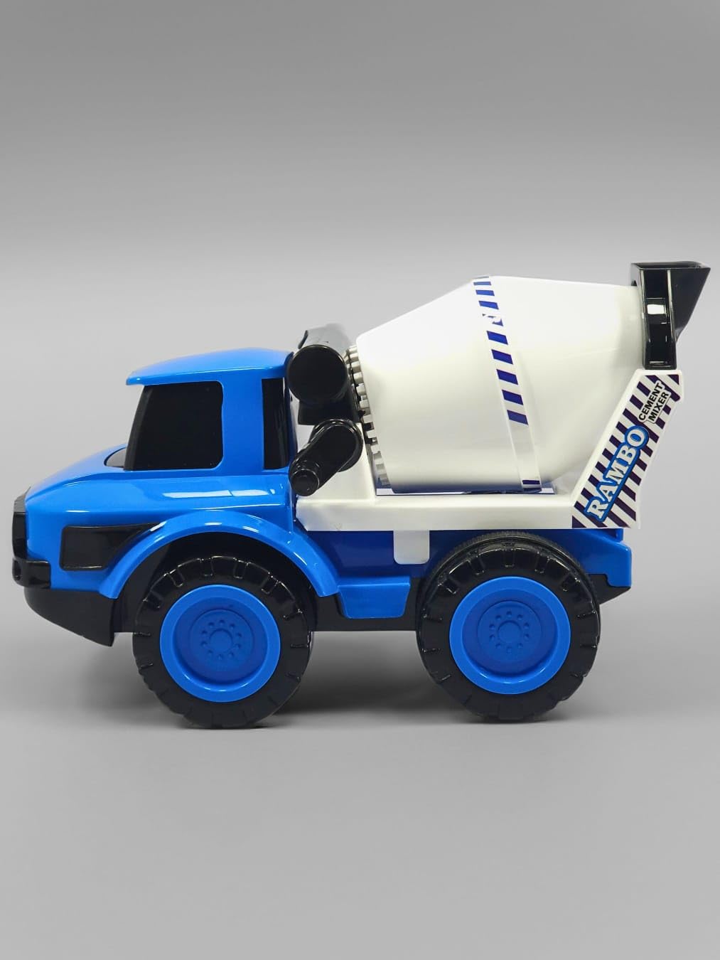 Powered Cement Mixer Truck Toy for Kids | BLUE | Sturdy Plastic Construction Vehicle | Realistic Rotating Mixer & No Batteries Required | Fun Construction Site Play Toy for Boys & Girls