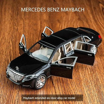 1:24 Scale Big Size Mercedes Maybach GLS600 Toy Car | Metal Diecast Car for Kids with Openable Doors, Sound, Light Effects (Black)