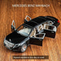 1:24 Scale Big Size Mercedes Maybach GLS600 Toy Car | Metal Diecast Car for Kids with Openable Doors, Sound, Light Effects (Black)
