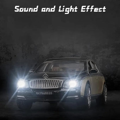 1:24 Scale Big Size Mercedes Maybach GLS600 Toy Car | Metal Diecast Car for Kids with Openable Doors, Sound, Light Effects (Black)