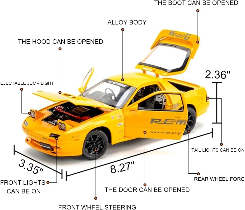 Mazda RX7 Diecast Scale 1:24 (Yellow)