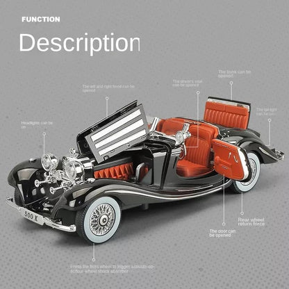 Merceedes Benz Classic 500K Vintage Diecast 1:24 (Black)