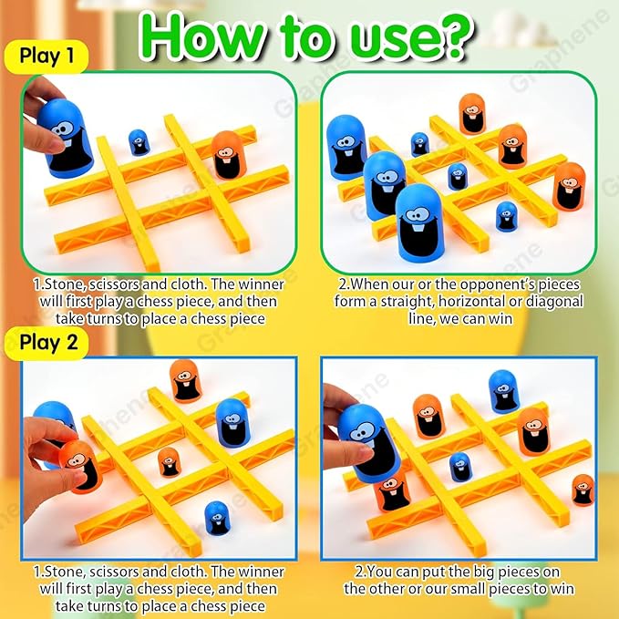 Tic Tac Toe Strategy Board Game – Brain Development Fun (Multicolor)