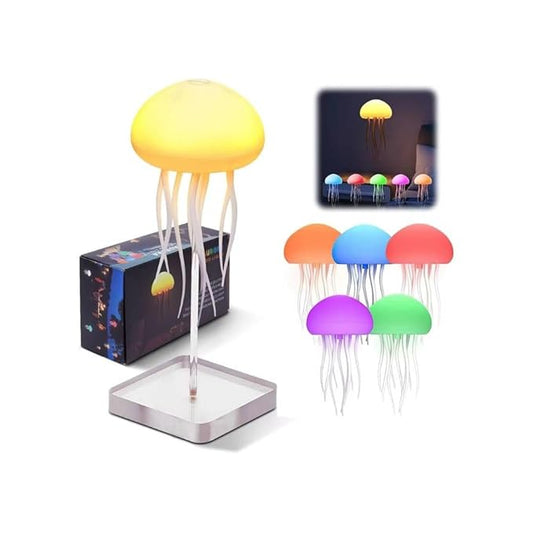Dynamic Rechargeable Octapus/Jellyfish LED Night Light – Colour Changing Voice Control Floating Decoration Lamp