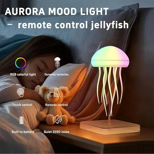 Dynamic Rechargeable Octapus/Jellyfish LED Night Light – Colour Changing Voice Control Floating Decoration Lamp
