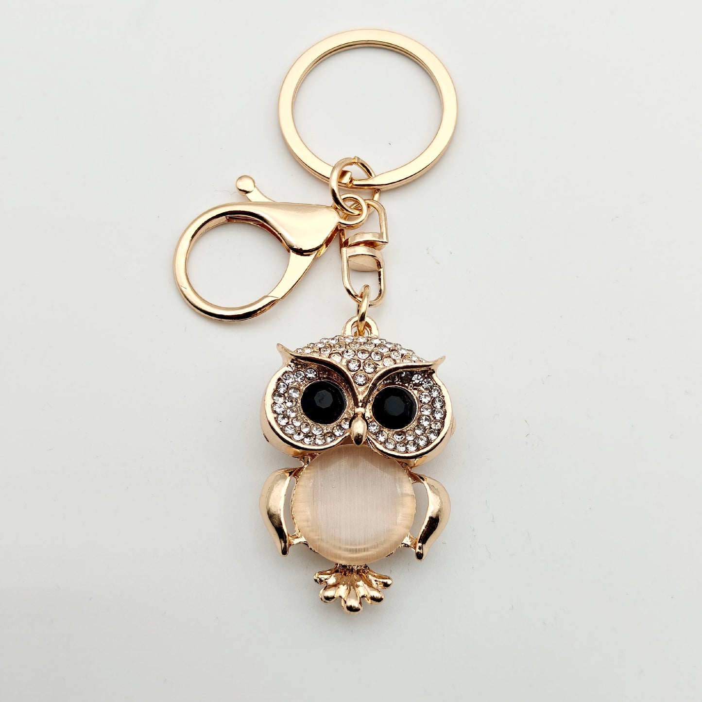 Golden Owl Diamond Keychain