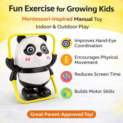 Panda Rolling Rattle Toy with Grip Frame