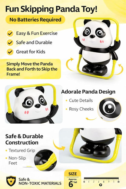 Panda Rolling Rattle Toy with Grip Frame