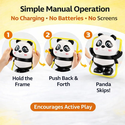 Panda Rolling Rattle Toy with Grip Frame