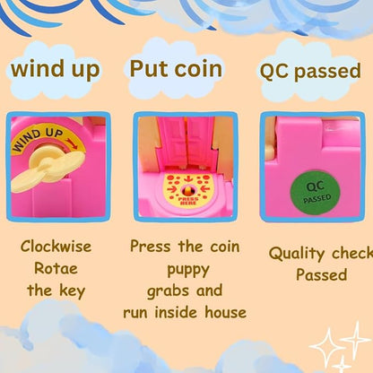 Puppy House| Coin Collecting Piggy Bank for Kids Pink