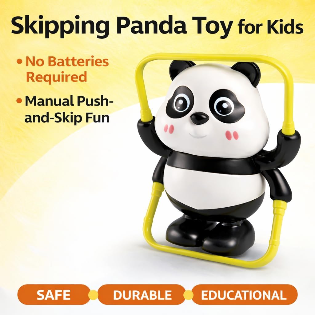 Panda Rolling Rattle Toy with Grip Frame