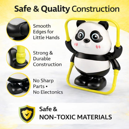 Panda Rolling Rattle Toy with Grip Frame