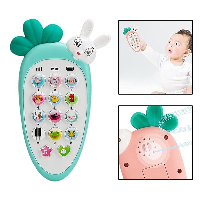 Radish Style Cute Rabbit Face Pretend Play Cell Phone Toy for Kids. (Assorted Colours)