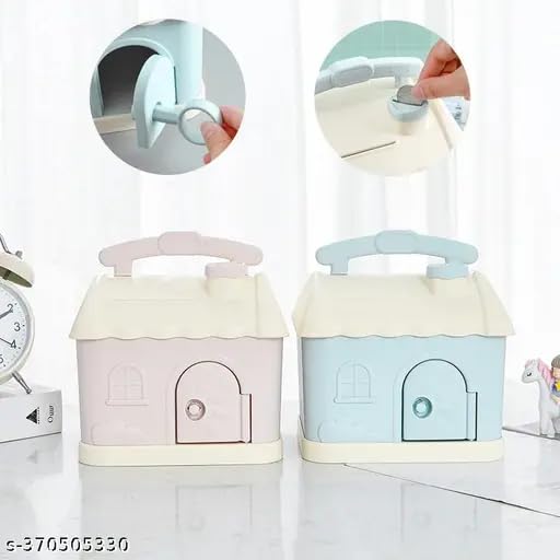 Home Design Piggy Bank with Key (Pack of 1)