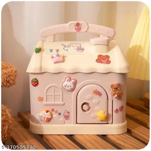 Home Design Piggy Bank with Key (Pack of 1)