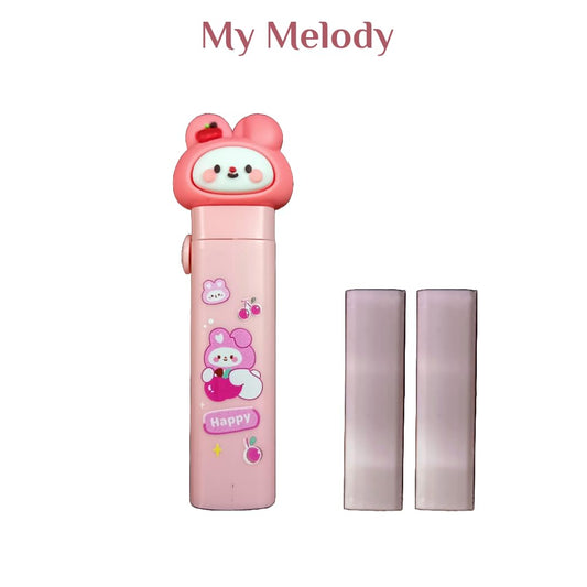 My MelodyTheme Push Pull Pencil Eraser for Girls and Boys, Fancy Erasers for Kids, Cute Retractable Erasers with Protective Cases, Stationery Set (Pack of 1)