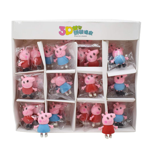36 Pcs 3D Cartoon Peppa Pigs Erasers for Kids Gift Options Birthday Return Gifts