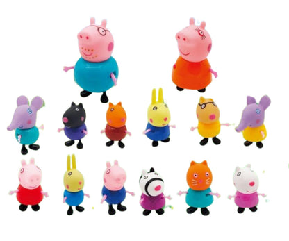 Peppa Pig Family & Friends Toy Set | Cute Action Figure Playset | Articulated Hands & Legs | Fun Role-Play Toy for Kids - Set of 14