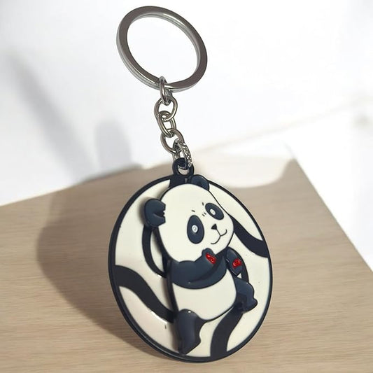 Panda Cartoon Spinning Keychain – For Bike, Car & Bags (Set of 1)