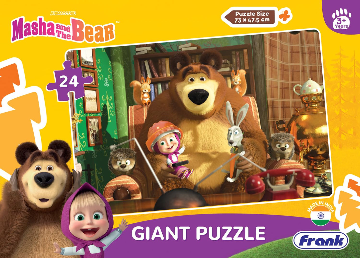 Masha and The Bear Wildlife Giant Floor Jigsaw Puzzle for Kids (24 Pieces)