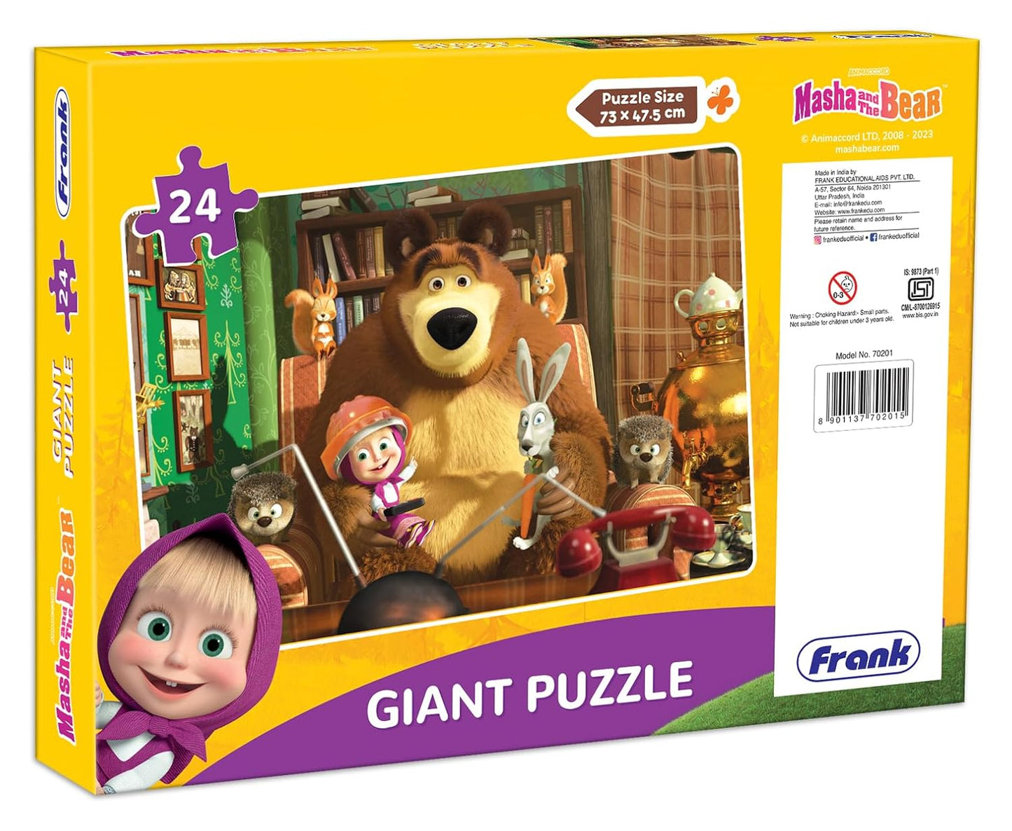 Masha and The Bear Wildlife Giant Floor Jigsaw Puzzle for Kids (24 Pieces)