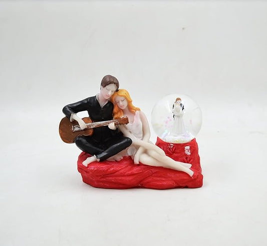 Love Couple Showpiece with LED Light – Romantic Gift for Anniversary & Valentine’s Day (Red)