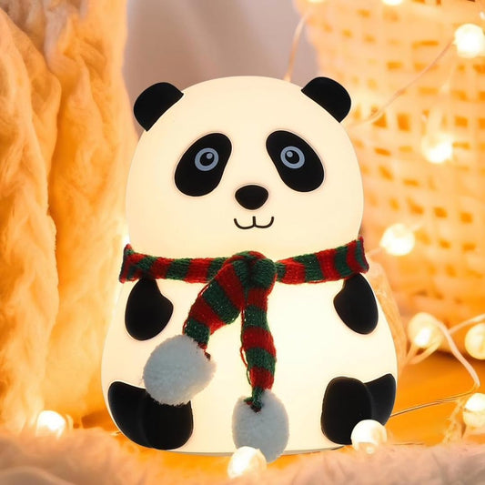 Cute Panda Night Light – USB Rechargeable Silicone Lamp