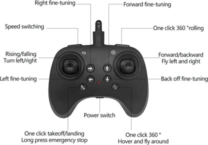 Fighter RC Drone for Kids with LED Lights, 360° Flips & One-Key Control
